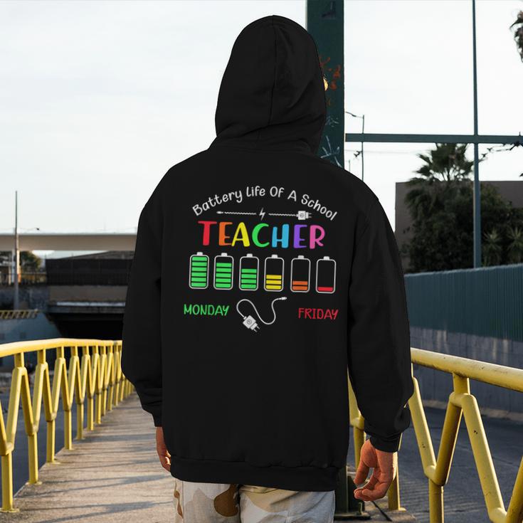 Battery Life Of A School Teacher Monday To Friday For Men Women Men's Hoodie Back Print, funny design Battery Life Of A School Teacher Monday To Friday For Men Women Men's Hoodie Back Print, funny design