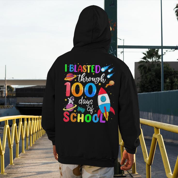 I Blasted Through 100 Days Of School 100th Day Teacher Kids Men's Hoodie Back Print, funny design