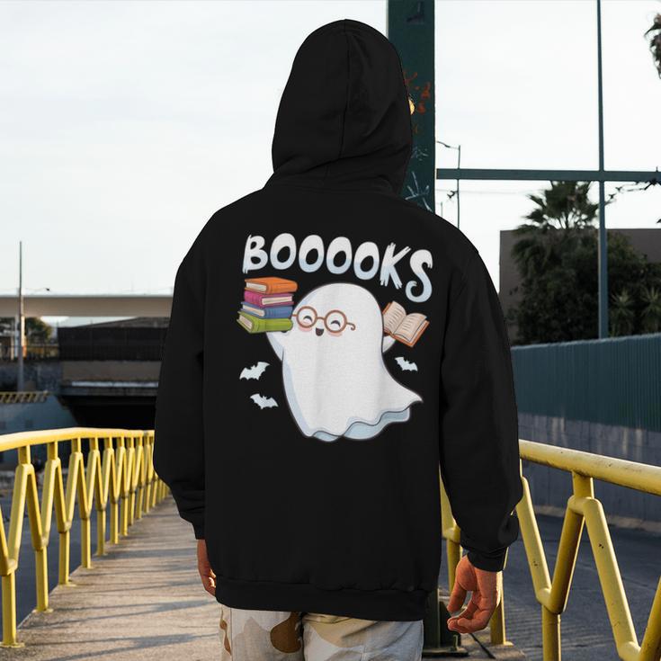 Books Halloween Librarian Teacher Reader Reading Book Lover Men's Hoodie Back Print, funny design
