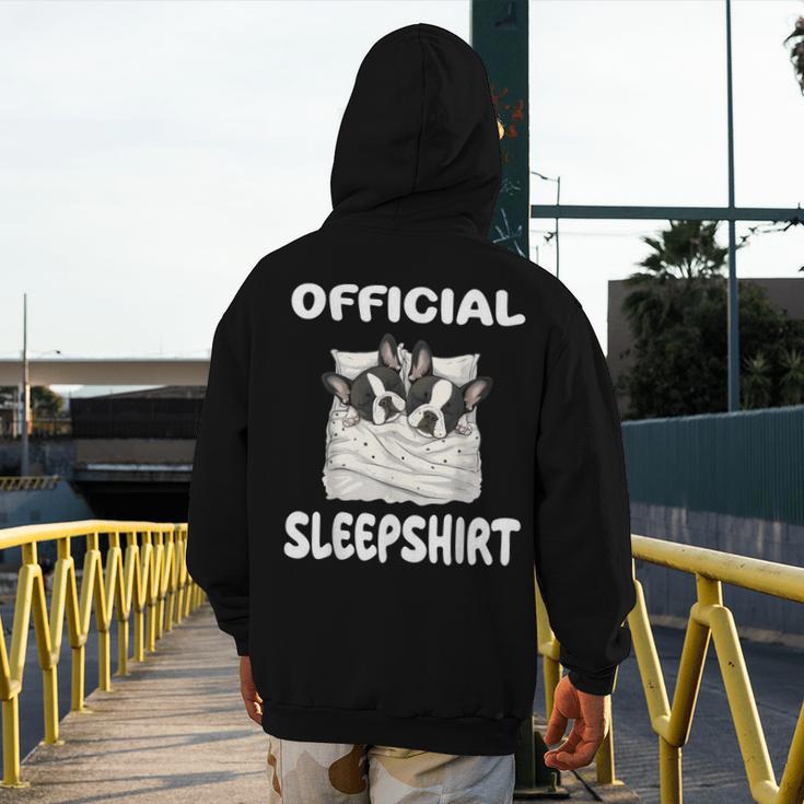 Boston Terrier Dog Official Sleepshirt Pajamas Nightgown For Men Women Girls Kids Men's Hoodie Back Print, funny design