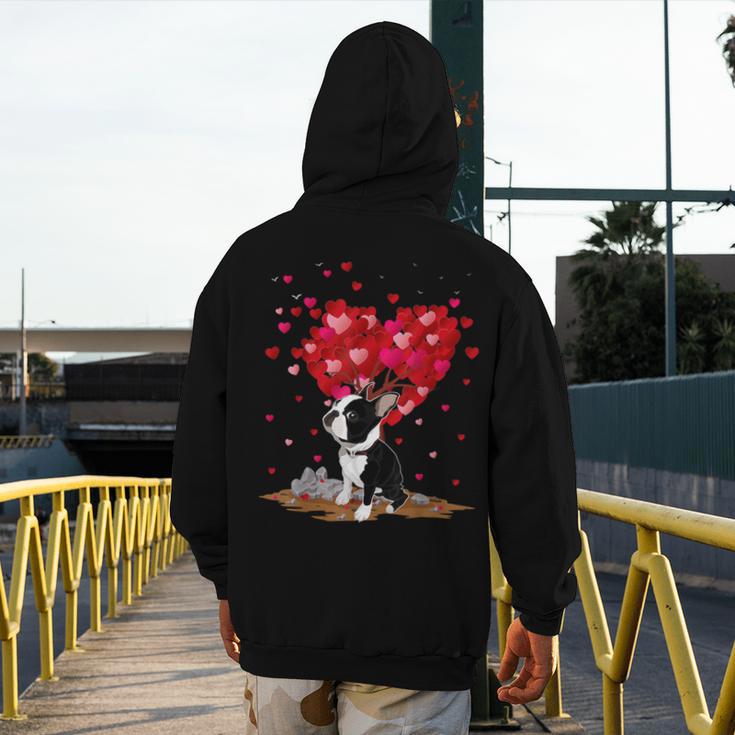 Boston Terrier Lover Heart Shape Boston Terrier Valentine Men's Hoodie Back Print, funny design