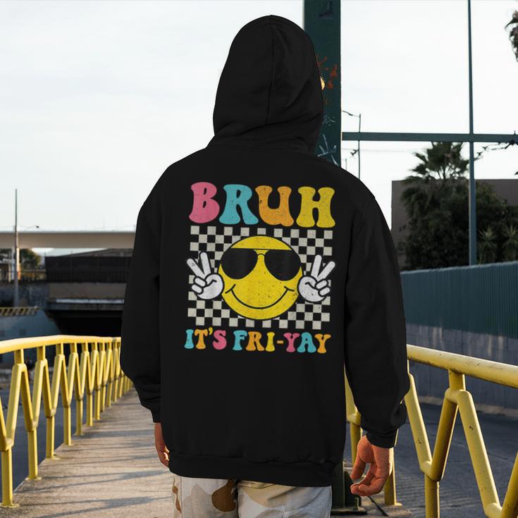 Bruh It's Fri-Yay Friday Weekend Smile Face Teacher Student Men's Hoodie Back Print, funny design Bruh It's Fri-Yay Friday Weekend Smile Face Teacher Student Men's Hoodie Back Print, funny design