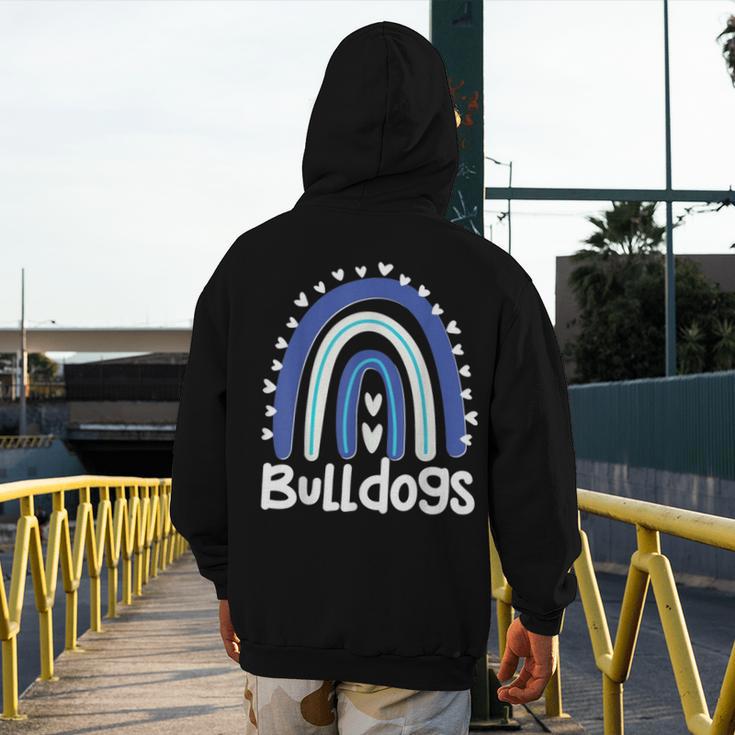 Bulldogs School Mascot Rainbow Teacher Lover Men's Hoodie Back Print, funny design Bulldogs School Mascot Rainbow Teacher Lover Men's Hoodie Back Print, funny design