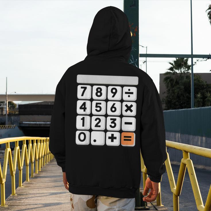 Calculator Easy Halloween Costume For Math Teacher Men's Hoodie Back Print, funny design