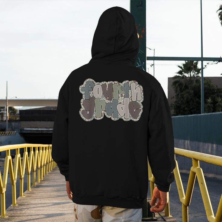 Camo Team 4th Grade Squad Back To School Teacher Kids Boys Men's Hoodie Back Print, 4th Grade Teacher Gifts, funny design