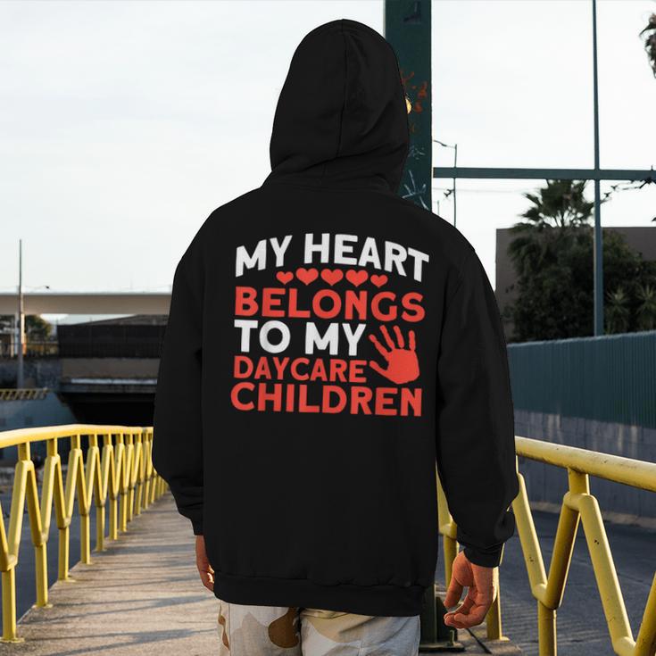 Childcare My Heart Belongs To Children Daycare Teacher Men Women Men's Hoodie Back Print, funny design