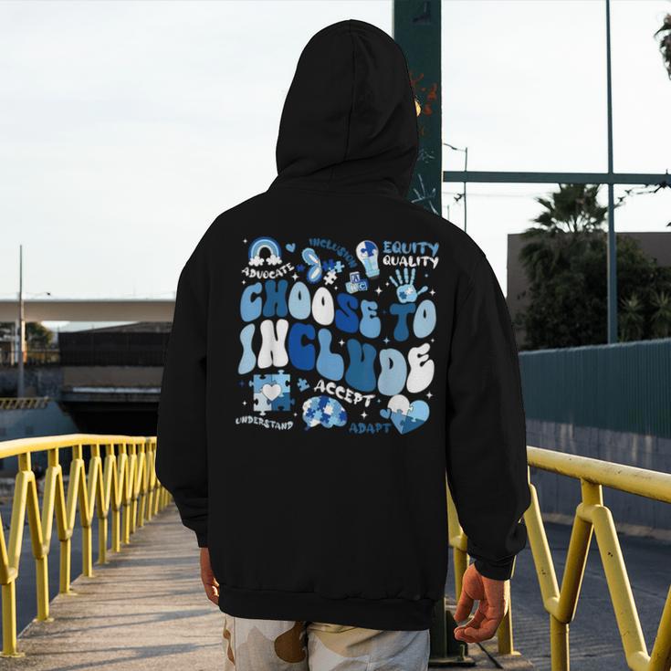Choose To Include Inclusion Matters Autism Awareness Teacher Men's Hoodie Back Print, funny design