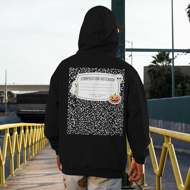 Composition Notebook Costume Adult Halloween For Teacher Men's Hoodie Back Print, funny design