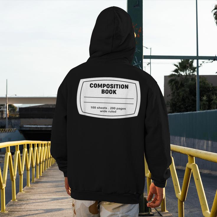 Composition Notebook Halloween Costume Teacher Student Men's Hoodie Back Print, funny design Composition Notebook Halloween Costume Teacher Student Men's Hoodie Back Print, funny design