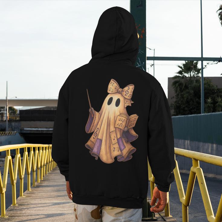 Coquette Music Note Patchwork Ghost Music Teacher Halloween Men's Hoodie Back Print, funny design Coquette Music Note Patchwork Ghost Music Teacher Halloween Men's Hoodie Back Print, funny design