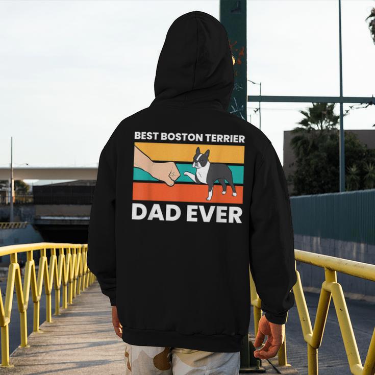 Cute Boston Terrier Best Boston Terrier Dad Ever Men's Hoodie Back Print, Couple Gifts, Boston Terrier Dad Gifts, funny design