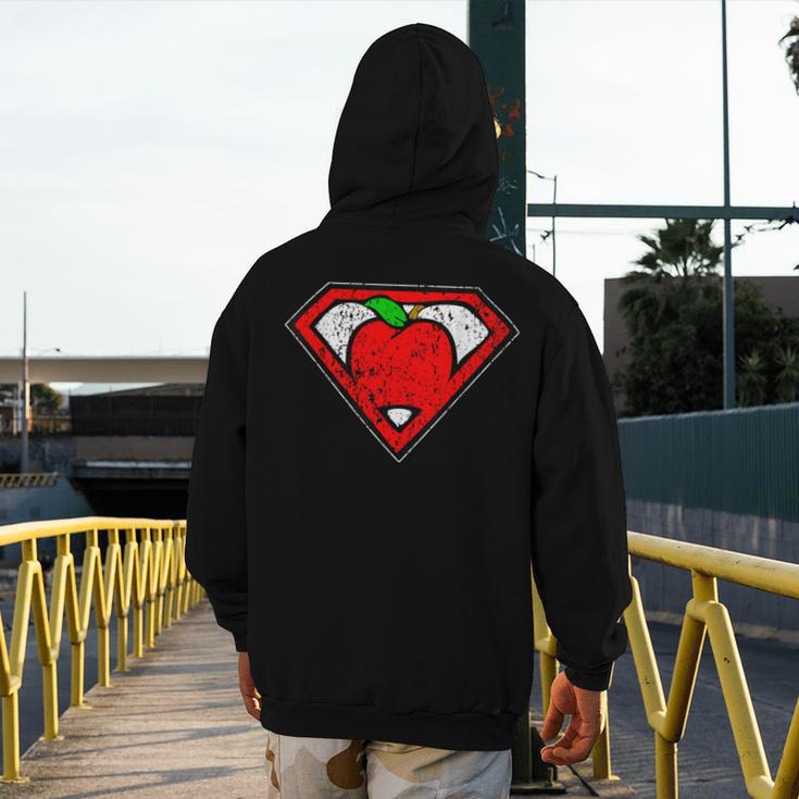 Cute Distressed Super Teacher Superhero Apple Shirt Men's Hoodie Back Print, Super Teacher Gifts, funny design Cute Distressed Super Teacher Superhero Apple Shirt Men's Hoodie Back Print, Super Teacher Gifts, funny design