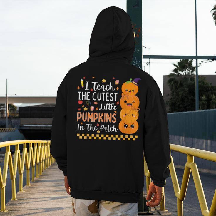 Cute Teacher Halloween For Women Men Teacher Pumpkin Men's Hoodie Back Print, funny design