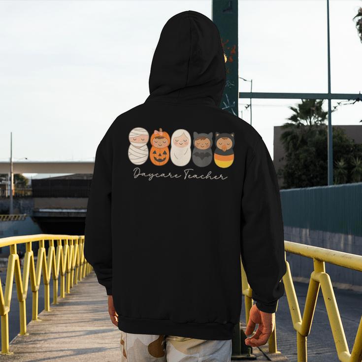 Daycare Teacher Halloween Infant Squad Spooky Childcare Fall Men's Hoodie Back Print, funny design