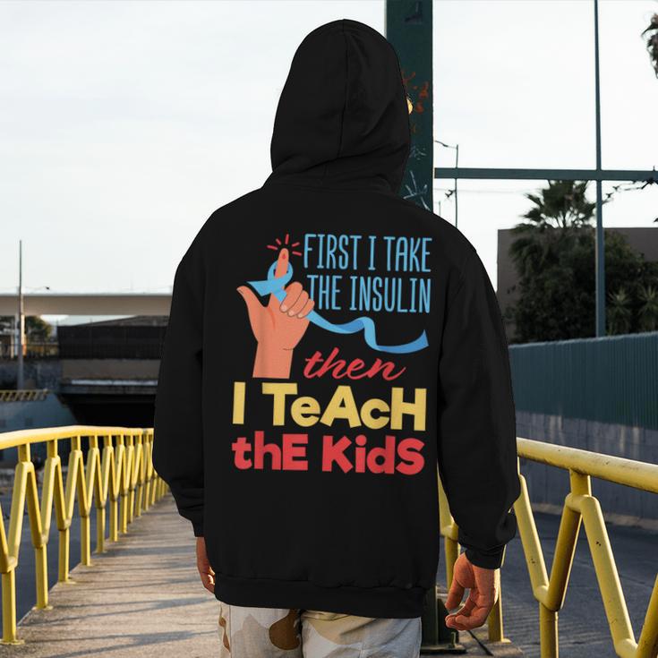 Diabetic Teacher Diabetes Awareness Insulin Blue Ribbon Men's Hoodie Back Print, funny design Diabetic Teacher Diabetes Awareness Insulin Blue Ribbon Men's Hoodie Back Print, funny design