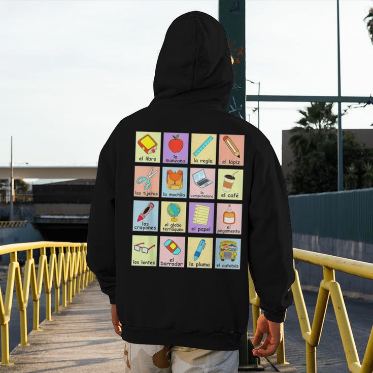 Dual Language Crew Bilingual Spanish Teacher Back To School For Men Women Men's Hoodie Back Print, funny design Dual Language Crew Bilingual Spanish Teacher Back To School For Men Women Men's Hoodie Back Print, funny design