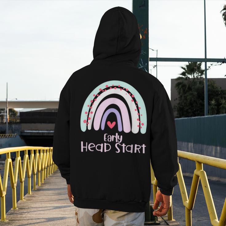 Early Headstart Cute Retro Rainbow Teachers Men's Hoodie Back Print, funny design Early Headstart Cute Retro Rainbow Teachers Men's Hoodie Back Print, funny design
