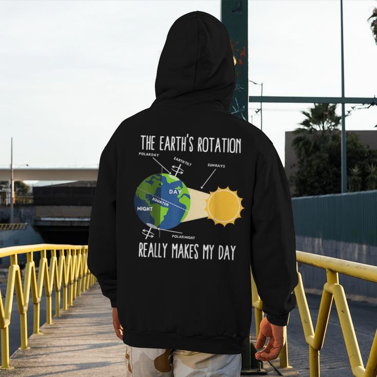 Earth Rotation Earth Day Science Teacher Kids Women Men's Hoodie Back Print, Science Teacher Gifts, funny design