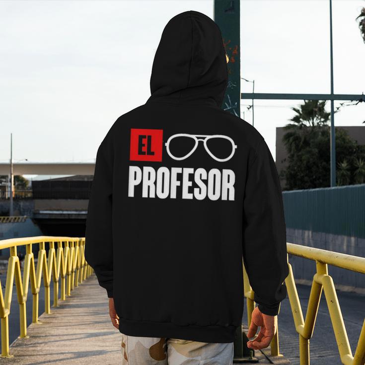 El Professor Money Costume Profesor Glasses Men Teacher Gift Men's Hoodie Back Print, funny design El Professor Money Costume Profesor Glasses Men Teacher Gift Men's Hoodie Back Print, funny design