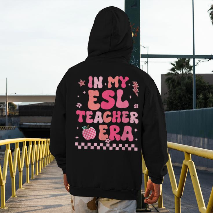 In My Esl Teacher Era Back To School ESL Teacher Groovy Men's Hoodie Back Print, Esl Teacher Gifts, Groovy Teacher Gifts, funny design In My Esl Teacher Era Back To School ESL Teacher Groovy Men's Hoodie Back Print, Esl Teacher Gifts, Groovy Teacher Gifts, funny design