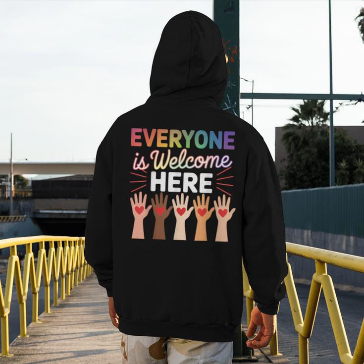 Everyone Is Welcome Here Shirt Teacher Men's Hoodie Back Print, funny design