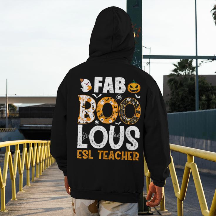 Faboolous ESL ESOL Teacher Spooky Teacher Halloween Costume For Men Women Men's Hoodie Back Print, Esl Teacher Gifts, funny design