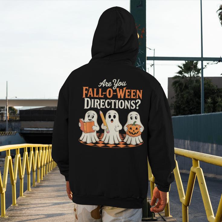 Are You Fall O Ween DirectionsRetro Teacher Halloween Ghost Men's Hoodie Back Print, funny design Are You Fall O Ween DirectionsRetro Teacher Halloween Ghost Men's Hoodie Back Print, funny design