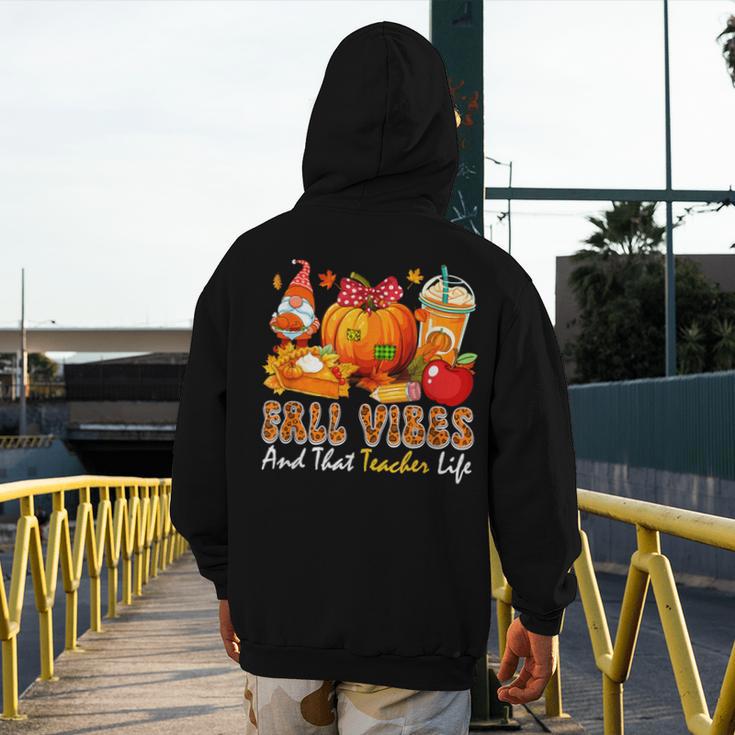 Fall Vibes Costume Teacher Thanksgiving Leopard Gnome Men's Hoodie Back Print, funny design Fall Vibes Costume Teacher Thanksgiving Leopard Gnome Men's Hoodie Back Print, funny design