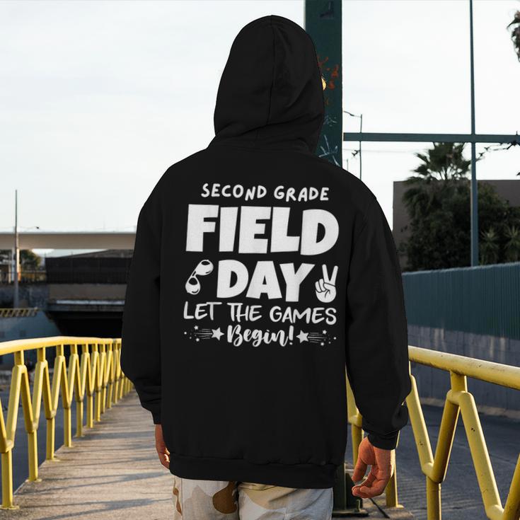 Field Day Second 2nd Grade Orange 2025 Boy Girl Teacher Men's Hoodie Back Print, 2nd Grade Teacher Gifts, funny design