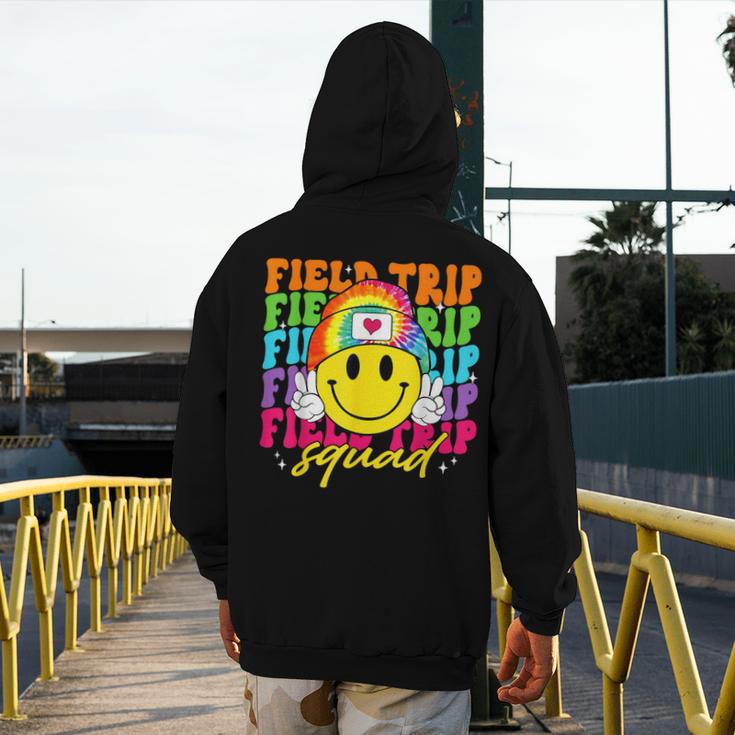 Field Trip Squad Groovy Field Day Smile Face Teacher Tie Dye Men's Hoodie Back Print, Groovy Teacher Gifts, funny design Field Trip Squad Groovy Field Day Smile Face Teacher Tie Dye Men's Hoodie Back Print, Groovy Teacher Gifts, funny design