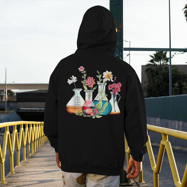 Floral Beakers Chemistry Lab Teacher Men's Hoodie Back Print, funny design Floral Beakers Chemistry Lab Teacher Men's Hoodie Back Print, funny design
