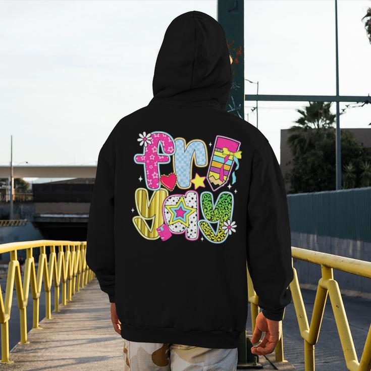 Fri-Yay Happy Friday Weekend Teacher Back To School Men's Hoodie Back Print, funny design Fri-Yay Happy Friday Weekend Teacher Back To School Men's Hoodie Back Print, funny design