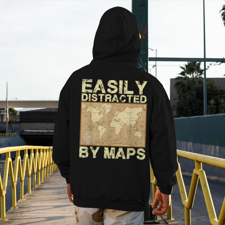 Geography Teacher Easily Distracted By Maps Men's Hoodie Back Print, funny design Geography Teacher Easily Distracted By Maps Men's Hoodie Back Print, funny design