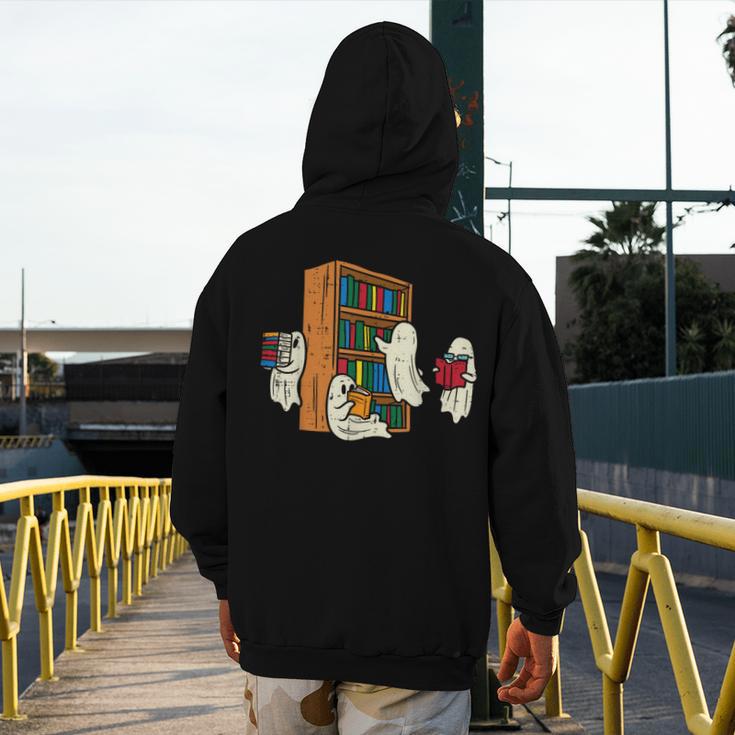 Ghosts Reading Books Teacher Halloween Librarian Boooks Men's Hoodie Back Print, funny design Ghosts Reading Books Teacher Halloween Librarian Boooks Men's Hoodie Back Print, funny design