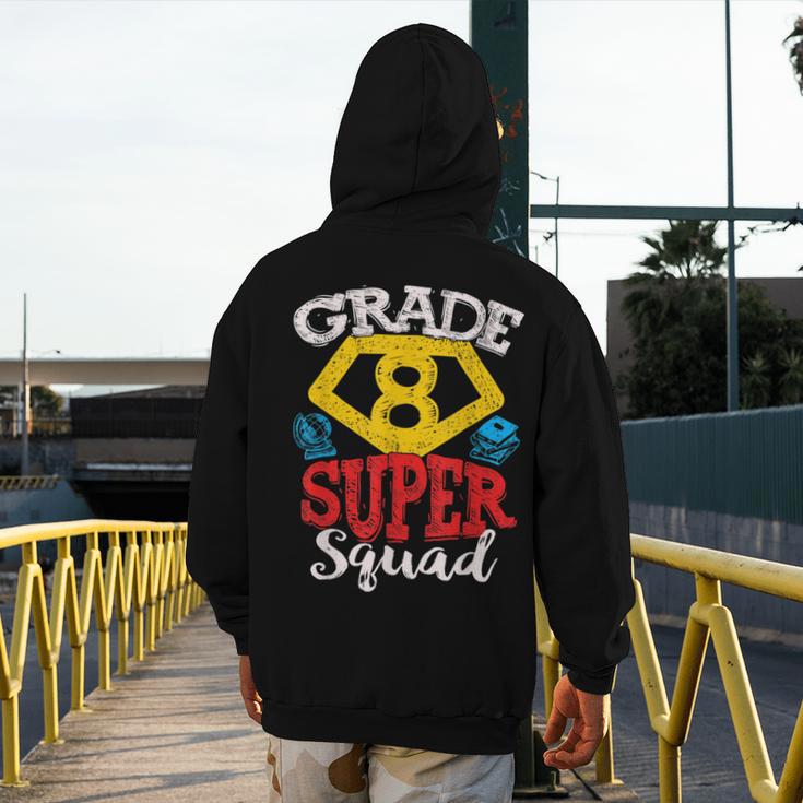 Grade 8 Super Squad Superhero Teacher Team Men's Hoodie Back Print, Super Teacher Gifts, funny design