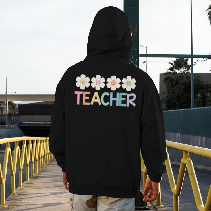 Groovy Teacher Cute Daisy Flower Retro Back To School Men's Hoodie Back Print, Groovy Teacher Gifts, funny design Groovy Teacher Cute Daisy Flower Retro Back To School Men's Hoodie Back Print, Groovy Teacher Gifts, funny design