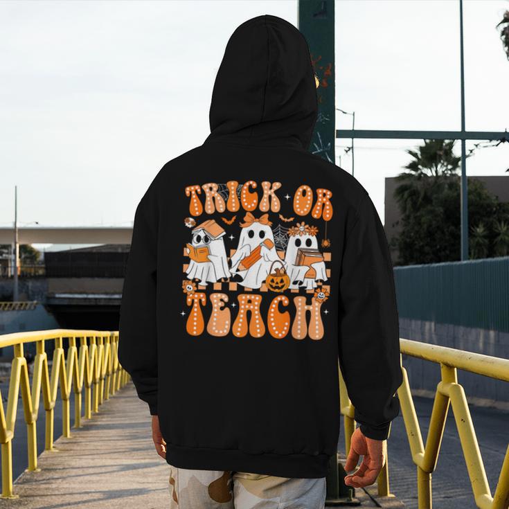 Groovy Teacher Halloween Trick Or Teach Ghost Men Women Kids Men's Hoodie Back Print, Groovy Teacher Gifts, funny design
