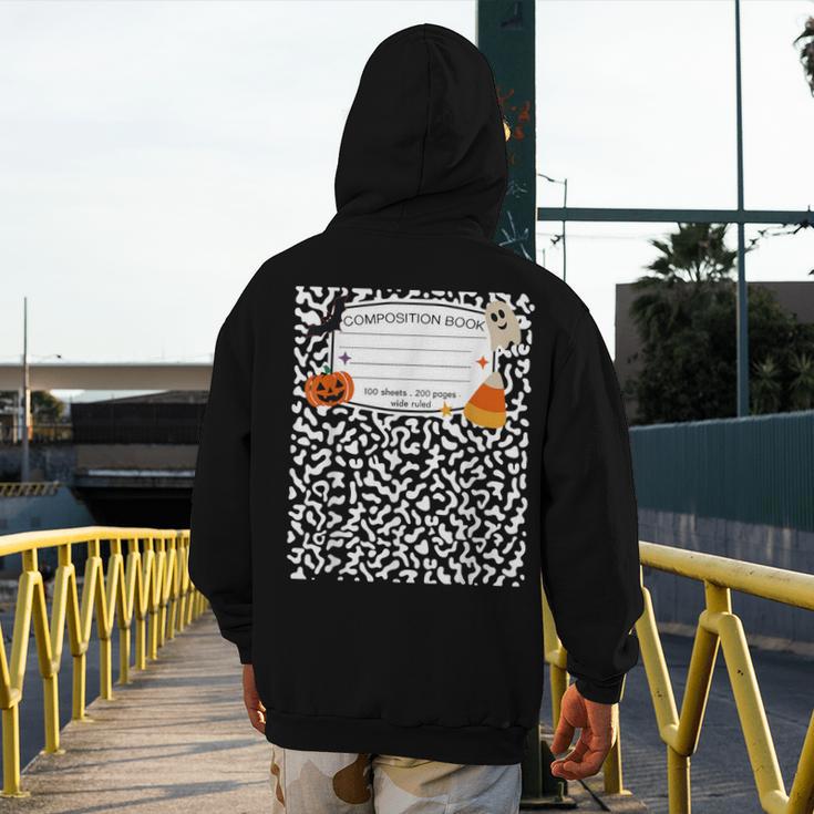 Halloween Teacher Composition Book Notebook Matching Group Men's Hoodie Back Print, funny design Halloween Teacher Composition Book Notebook Matching Group Men's Hoodie Back Print, funny design