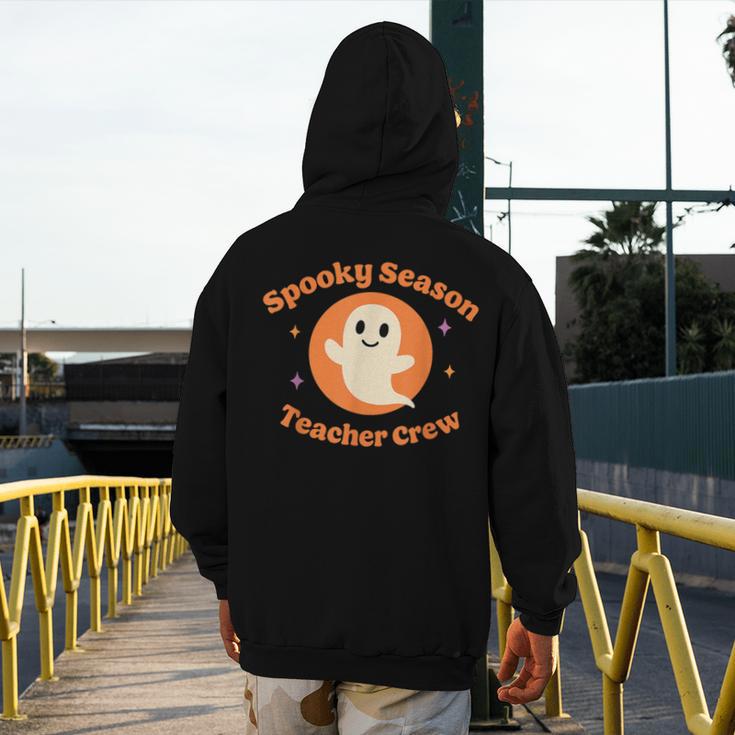 Halloween Teacher Crew Spooky Season Retro Ghost Men's Hoodie Back Print, funny design