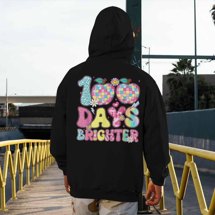 Happy 100th Day Of School 100 Days Brighter Teachers Kids Men's Hoodie Back Print, funny design