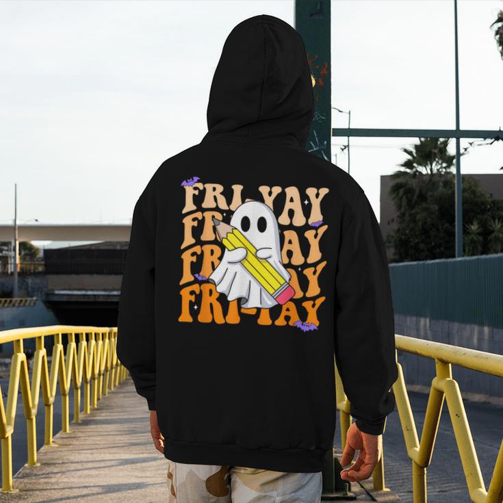 Happy Fri-Yay Friday Lovers Groovy Teacher Life Halloween Men's Hoodie Back Print, Groovy Teacher Gifts, funny design Happy Fri-Yay Friday Lovers Groovy Teacher Life Halloween Men's Hoodie Back Print, Groovy Teacher Gifts, funny design