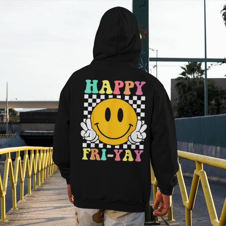 Happy Fri-Yay Teacher Friday Weekend School Men's Hoodie Back Print, funny design