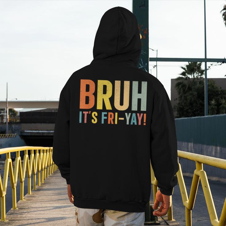 Happy Friyay Teacher Shirt Cute Teacher Fashion Bruh Fri-Yay Men's Hoodie Back Print, funny design