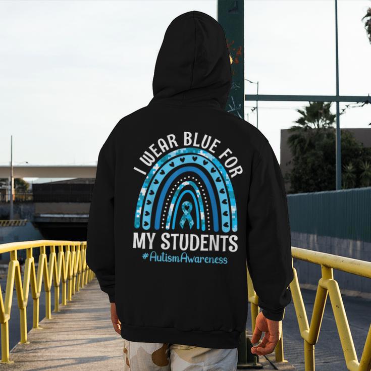 Happy Teacher I Wear Blue For My Students Autism Awareness Men's Hoodie Back Print, funny design Happy Teacher I Wear Blue For My Students Autism Awareness Men's Hoodie Back Print, funny design
