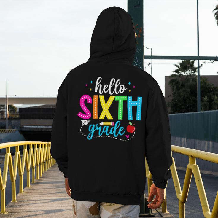 Hello Sixth Grade Cute Back To School 6th Grade Teacher Kids Men's Hoodie Back Print, funny design