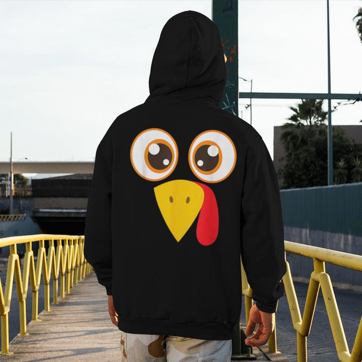 Hilarious Turkey Halloween Thanksgiving Teacher Nurse Men's Hoodie Back Print, funny design
