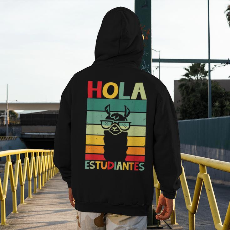 Hola Estudiantes Spanish Teacher Back To School 2025 Men's Hoodie Back Print, funny design Hola Estudiantes Spanish Teacher Back To School 2025 Men's Hoodie Back Print, funny design