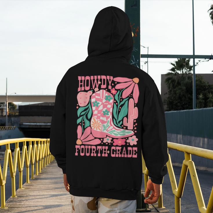 Howdy Fourth Grade Western 4th Grade Teacher Cowboy Cowgirl Men's Hoodie Back Print, 4th Grade Teacher Gifts, funny design