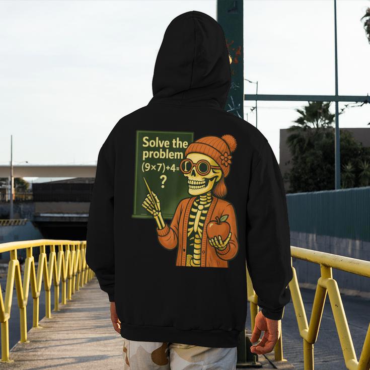 HUGvyn Halloween Skeleton Six Seven 67 Meme PEMDAS Teacher Men's Hoodie Back Print, funny design