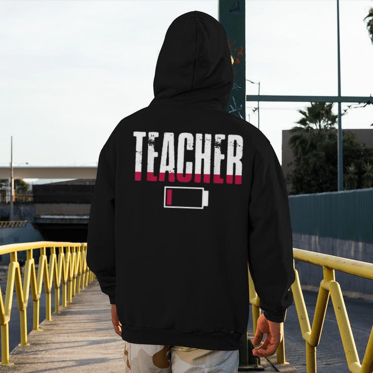 Humor Teacher Empty Battery Power Men Women Men's Hoodie Back Print, funny design Humor Teacher Empty Battery Power Men Women Men's Hoodie Back Print, funny design